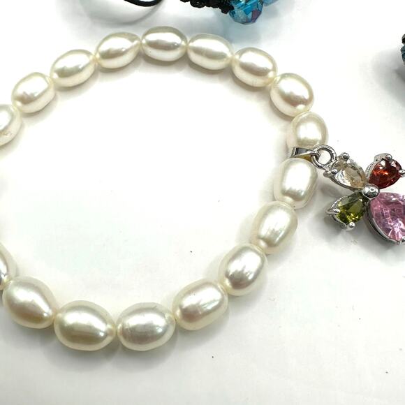 Bracelet lot bundle 7 beaded cuff casual faux pearl preppy boho casual beads - Picture 12 of 16